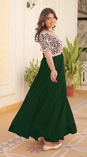 Image of Fashion Basket Georgette Embroidered Anarkali Gown for Women