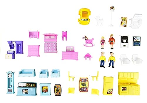 COSMOLINO Puppenhaus mit Zubehör, Dollhouse, Spielhaus, Puppenstube, Dollhouse Zubehör, für's Kinderzimmer, Dollhouse… – Bild 5