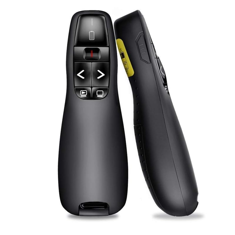 Drumstone R400 2.4 GHz Wireless Laser PowerPoint Remote Control with USB Receiver and Battery Indicator - Ideal for Presentations and Projector Control, Best Gift for Professionals and Educators