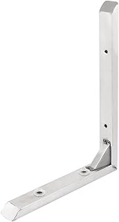 Aexit Stainless Steel Hooks 90 Degree 25cm x 19cm Wall Mounting Support Shelf Screw-in Hooks Angle Bracket