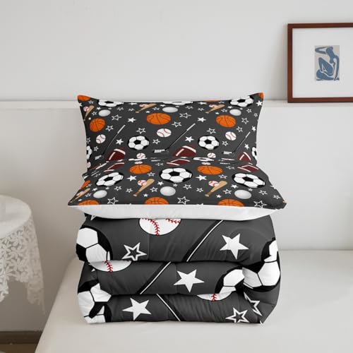 Image of Feelyou Sports Theme Bedding Set Twin Size for Kids Teens