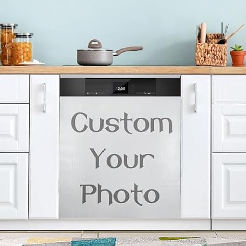 Bolaz Custom Dishwasher Magnet Cover with Your Family Photos Front Dishwasher Cover Magnetic Home Cabinet Decals Appliances Stickers Refrigerator Decorative 23" x 26" Cover
