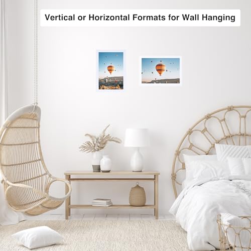 Image of JCJMY 8x13 Picture Frame White for Wall Hanging or Tabletop, Wall Mounting Horizontally or Vertically, 8 x 13 Wall Gallery Poster Photo Frame with Shatter Resistant Plexiglass, White