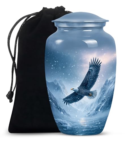 Image of Eagle Urns for Human Ashes Adult Man, Cremation Urns for Human Ashes, Memorial Urn for Adult Male, Large Urn for Ash, (10 Inch, 200 Cubic Inches)