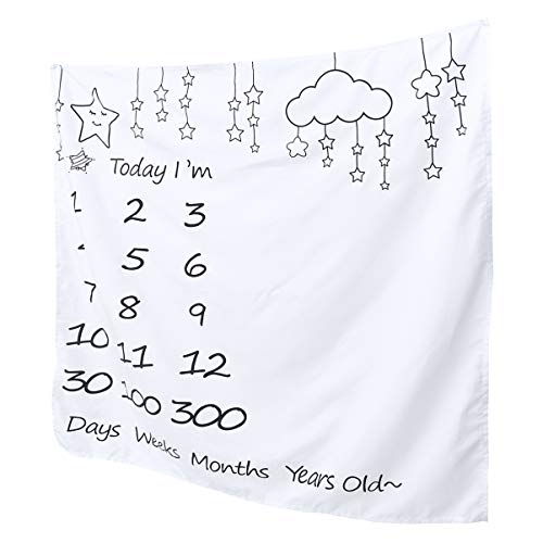 KESYOO BebÃª Mensal Marco MiliÃ¡rio AlgodÃ£o Estrela Nuvem MemÃ³ria Semanal Fotografia Pano de Fundo