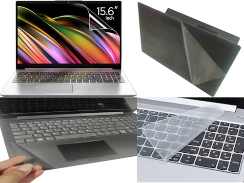 Image of Anjo 4 in 1 Combo Of 15.6 Inch & 16:9 Display Aspect Ratios Laptop Screen Protector, KeySkin, Body Lamination Trackpad Area & Lid-Back Side (Transparent)