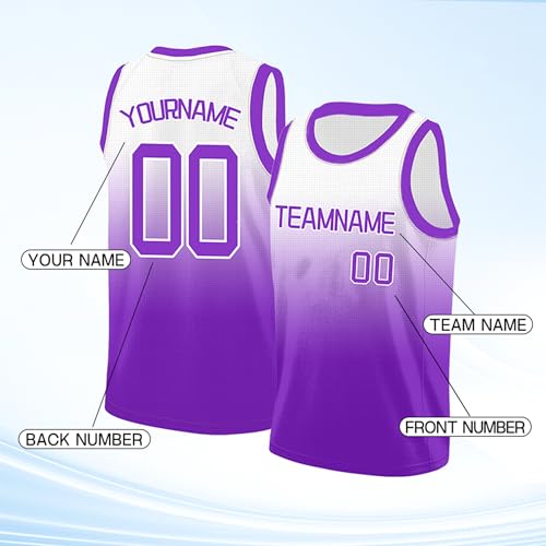 Image of Custom Basketball Jersey for Men - Personalized Name & Number, Embroidered or Printed, Athletic Shirt for Kids, Boys & Youth