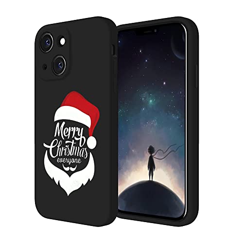 Iphone 13 Silicone Case,Merry Christmas Typographic Background Santa Claus Phone Case,Iphone 13 Cases For Men Women Teens, [Camera Protection] Fashion Cool Pattern Design Cover Case For Iphone 13 #TOP1