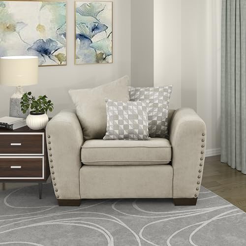 Sillón Plegable Chenille Marrón Claro