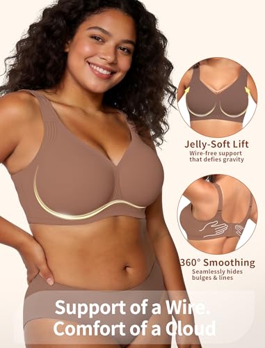 Image of Jelly Push Up Bra for Women Wireless Comfortable Seamless Full Coverage Bra