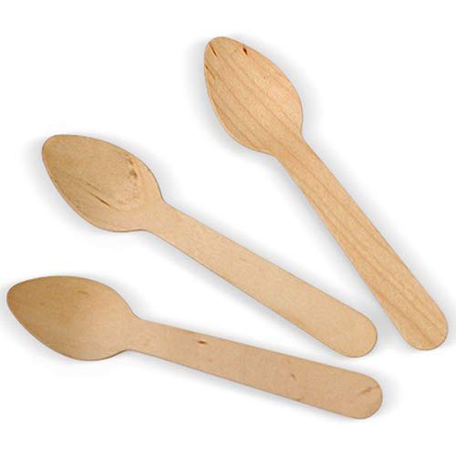 We Can Source It Ltd - Wooden Tea Spoons - Birchwood Cutlery Set with Smooth Finish — Ideal for Hot and Cold Drinks – Great for Parties, BBQs, Picnics, Catering and Events - Pack of 100
