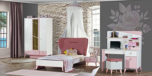 Cameretta Completa Cameretta completa per ragazzi stile essenziale rosa comprende letto – comodino – armadio – scrivania - [LVT]