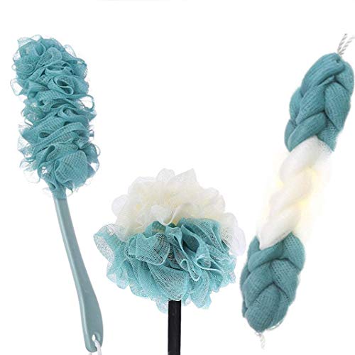 Back Brush with Long Handle for Shower,Exfoliating Bath Loofah Brush for Men (blue)