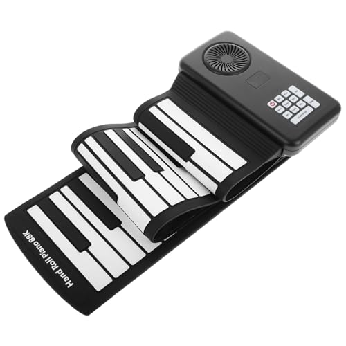 MOLUCKFU 折りたたみ可能鍵電子ピアノ 携帯用シリコン製アップキーボード 内蔵スピーカー搭載 初心者向け練習用 多様な音楽スル対応