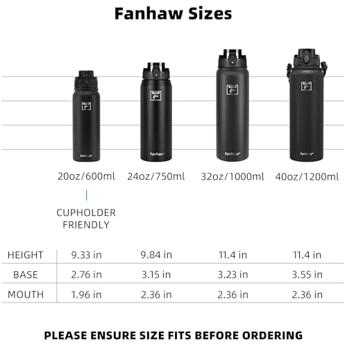 Fanhaw 20 Oz Insulated Stainless Steel Water Bottle With 1 Lid thumb #5