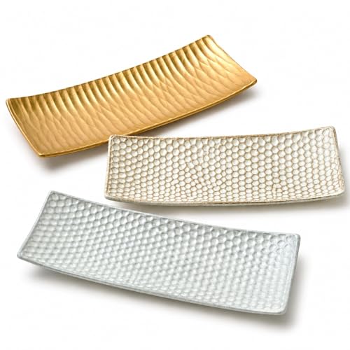 LOGOFUN Hammered Metal Tray Set