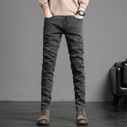 Men Skinny Jeans Elastic Cotton Slim Korea Blue Biker Pencil Denim Trousers Black gray9 313