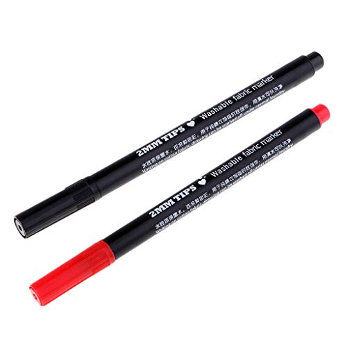 F Fityle 2pcs 2mm Marcador De Tecido Lavável Roupas T-shirt Arte Artesanato Marcadores Caneta De Tec