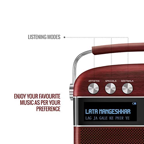 Image of Saregama Carvaan Premium - Portable Music Player with 5000 Preloaded Songs, FM /BT /AUX (Cherrywood Red)