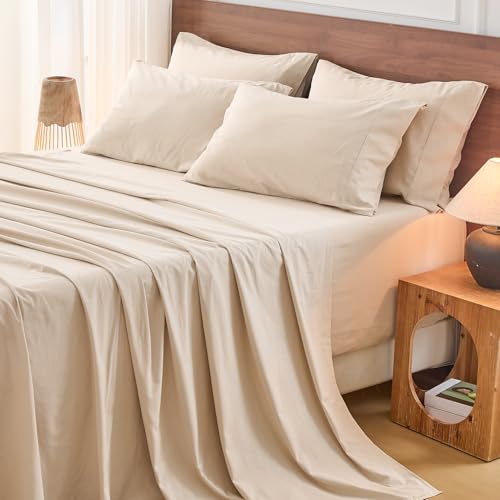 Image of Bedlifes 100% French Linen King Bedding Set - 18-24 inch Extra Deep, 6-Piece | Soft & Durable, Breathable & Cooling, Flax Linen Sheet, OEKO-TEX Certified, Moisture Wicking, Easy Care, Machine Washable