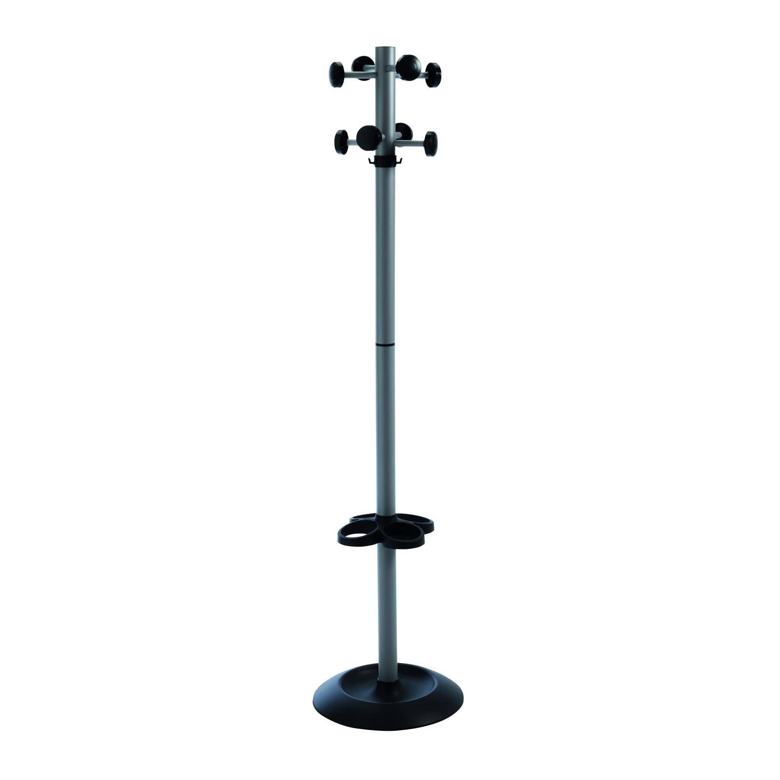 Mr Office Black Coat & Umbrella Stand With 8 Coat Hooks And 8 Umbrella Hooks 1730Mm High
