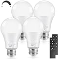9W A19 Remote Controlled LED Light Bulbs, 3000K/4500K/6000K Dimmable LED Bulbs, 60W Equivalent Light Bulbs, 1H Timer, Memory Function, E26 Base, 25000hrs, 900LM Brightest Bulbs for House, 4 Packs