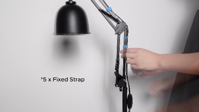 PawHut Support De Lampe Pour Reptiles, Réglable, Avec Socle, 4 Fentes Métalliques, Support De Lampe Pour Reptiles, Tortues, Mille-pattes, Acier Noir