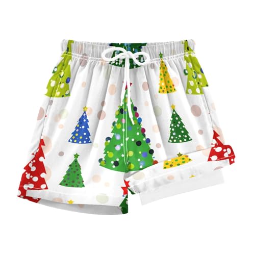 YANENDIE Boy Swim Trunks with Compression Liner Christmas Tree Boys Swim Shorts Quick Dry Beach Shorts
