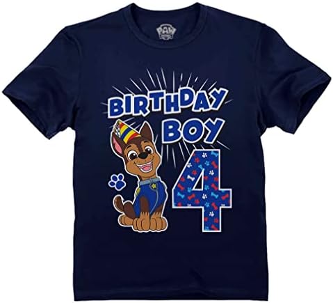 4 Years Birthday Official Paw Patrol Chase Boys 4th Birthday Toddler Kids T-Shirt