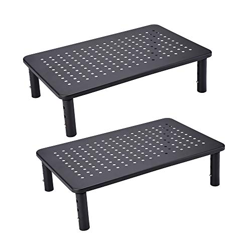 2 Pack Monitor Stand Rise 3 Height Adjustable,Computer, iMac, Pc, Printer, Desktop Ergonomic Metal Monitor Riser Stand with Mesh Platform for Airflow 2 Pack Monitor Stand Rise 3 Height Adjustable,Computer, iMac, Pc, Printer, Desktop Ergonomic Metal Monitor Riser Stand with Mesh Platform for Airflow