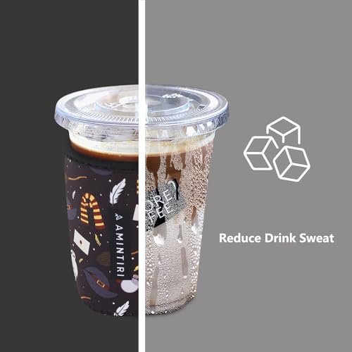 Image of 3 Pack Reusable Sleeve for Iced Coffee Cup, Coffee Neoprene Sleeve for Iced&Hot Drinks, Coffee Sleeve Compatible with Starbucks, Dunkin Coffee Cup. (Magic School)