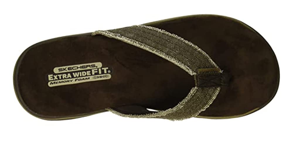 Skechers Mens Relaxed Fit Supreme Bosnia Sandal | Casual Relaxed Fit Memory Foam Flip Flop Sandal Canvas Upper product thumbnail 7