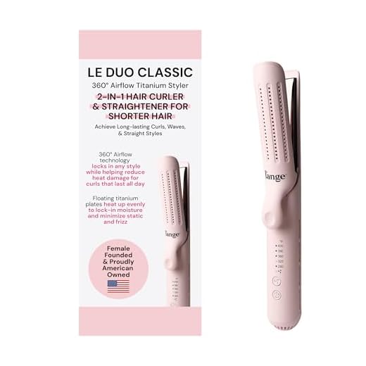 L'ANGE HAIR Le Duo 360° Airflow Styler | 2-in-1 Curling Wand & Titanium Flat Iron Hair Straightener | Professional Hair Curler with Cooling Air Vents to Lock in Style | Dual Voltage & Adjustable Temp