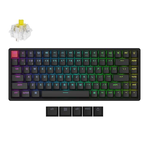 Image of Keychron K2 75% Layout QMK Wireless Mechanical Keyboard Super Banana Switch, Swappable RGB Backlight Aluminum Frame with Shine-Through Double-Shot PBT Keycaps for Mac Windows-Version 3