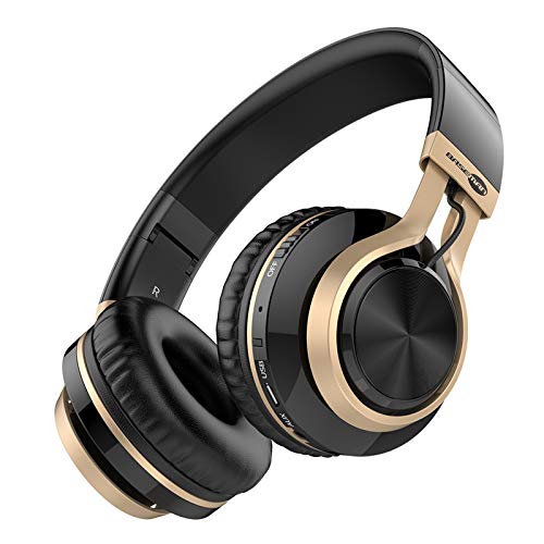 BASEMAN-Wireless-Bluetooth-Headphones-Over-Ear-Long-Battery-Life-Stereo-Deep-Bass-Headset-with-Mic-Wireless-and-Wired-Headphones-for-iPhone-Computer-TF-Card-Slot-Teens-Boys-Men-Adults-Black-Gold