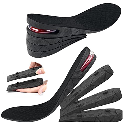 Height Increase Shoe Insoles 3cm 5cm 7cm 9 cm Adjustable Scalable Comfortable Orthotic Insoles Elevator Lifts Kit Up 3.6 Unisex Air Cushion Heel Pad Boot Insert Taller for Men Women (4-Layer)