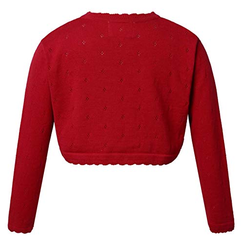 Jelory Kids Flower Girl Knitted Cardigan Sweater Long Sleeve Open Front One Button Wedding Dress Bolero Shrug2
