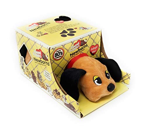 NEW! Pound Puppies Newborns Classic 80's Collection - Mini Plush Puppy Dog (Light Brown) - Adopt A Huggable Best Friend. Includes Adoption Certificate