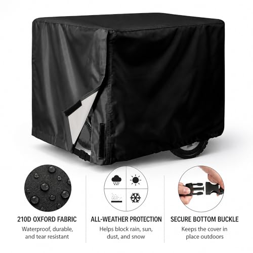 Housse de générateur haut de gamme DuroMax bâche robuste noire 210D - 3