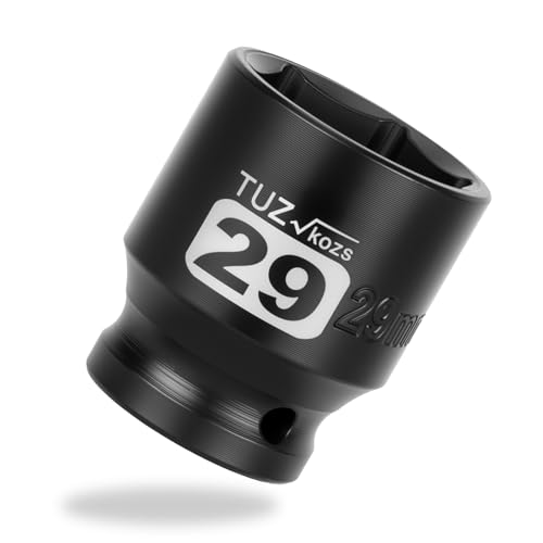 Image of 1 /2 Inch Drive 29mm Shallow Metric Impact Socket,CR-MO,6 Point Radius Corner Design,Square Chamfered Opening,Axle Nut Impact Grade Socket for Easy Removal