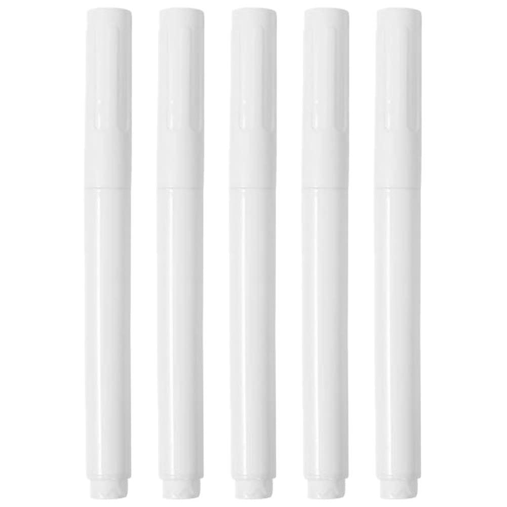 Haowul White Chalk Markers, 5 Pcs Liquid Chalkboard Pens For Blackboard, Classroom, Signs, Windows, Glass Or Mirrors, Erasable Chalk Board Paint Marker
