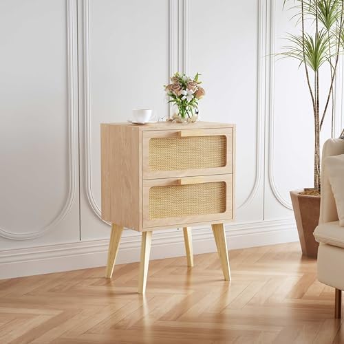 Rattan Storage Nightstand