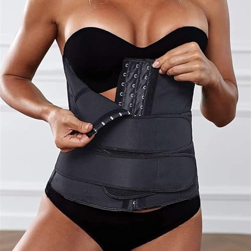 Plus Size Corsets for Women Men Lumbar Brace Waist Trainer Shaperwear Tummy Control Slimming Fat Burning for Postpartum Abdomen Belt Suitable For Sports (Black M)4