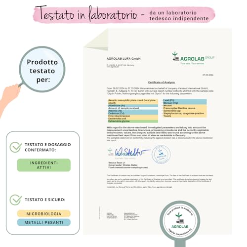 GLICINA Vegavero® | 1000 g (1 kg) in Polvere | 100% L-Glicina Pura | Senza Additivi | Integratore per Dormire Meglio e per Articolazioni | con Misurino | Vegan - 7