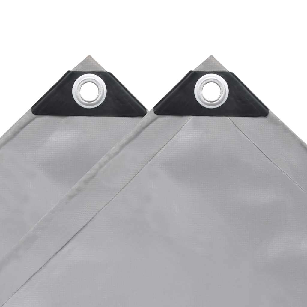 vidaXL Telone 650 g/m² Resistente all'Acqua Anti UV Antistrappo con Occhielli in Metallo Incerato Rivestimento PVC Telo Protezione 1,5x6m Grigio