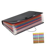 VILLFUL 拡張可能なファイルフォルダー オーガナイザー デスク用 書類収納 製 アコーディオン式 ファイル整理 収納ボックス タブ対応 折りたたみ可能 ポータブル