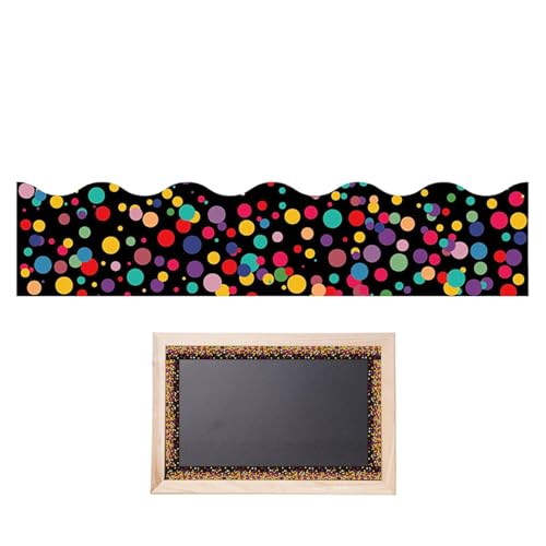 Classroom Blackboard Borders, Polka-Dot Bulletin Board Sticker, Boletín Board Border Stickers, School Meeting Room Stationery, Classroom Bulletin Board Decorations, Colorful Blackboard Borders,