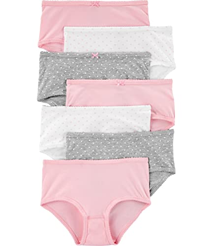 Carter's Little Girls Stretch Cotton Underwear 7 Pack (Pink(3H741910)/White/Grey