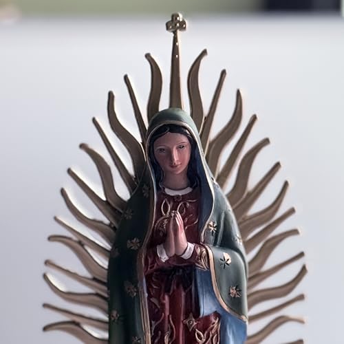 Estatua Virgen de Guadalupe de Resina 12 pulg miniatura 5