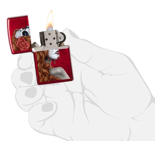 Encendedor Zippo Día de los Muertos Rojo Manzana miniatura 6